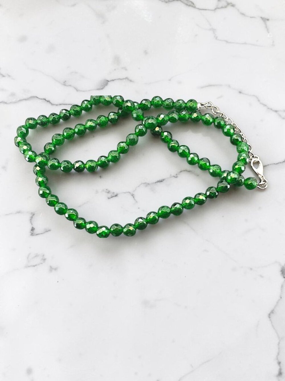 115 Carats Earth Mined Green Onyx Necklace